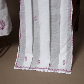 White - 2pc kota doria cotton unstitched lucknow chikankari