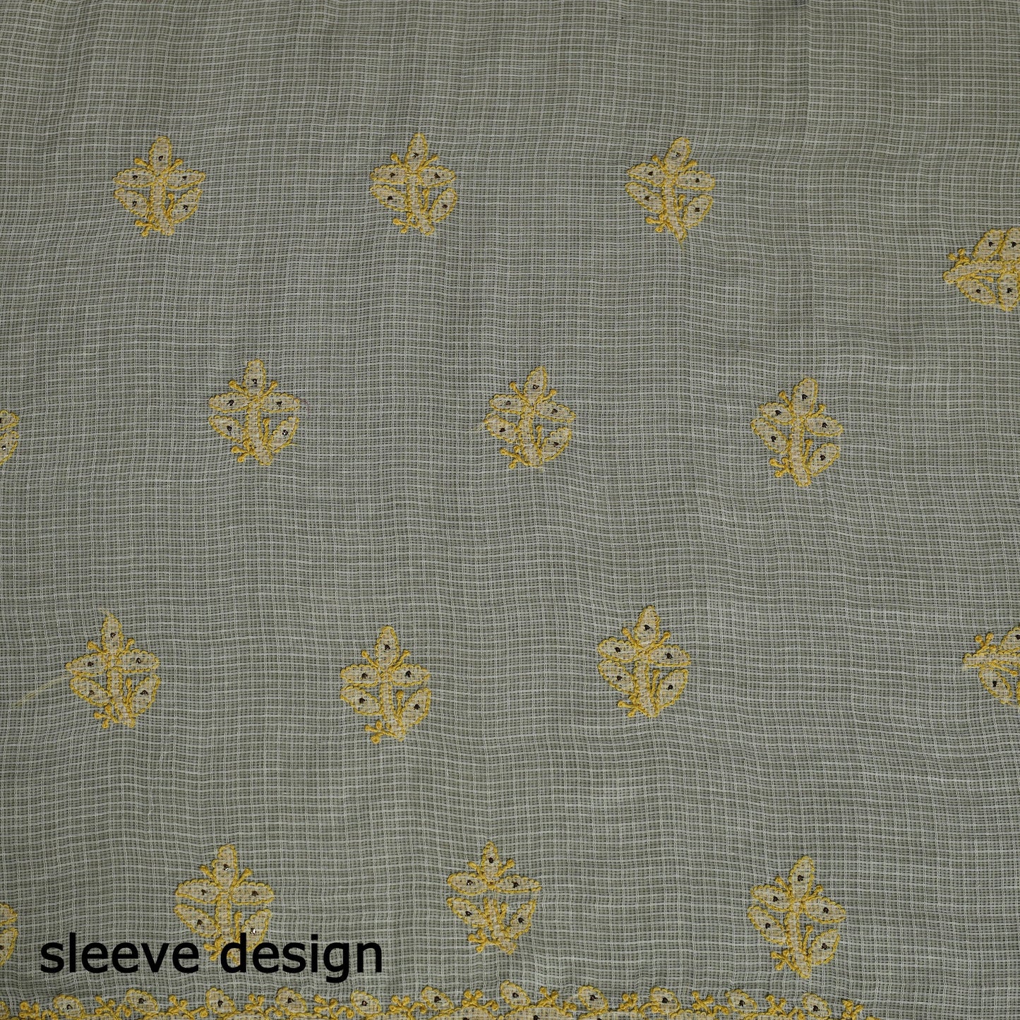 2pc White Mukaish Hand Embroidery Kota Doria Chikankari Dress Material 