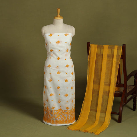 2pc Mukaish Hand Embroidery Kota Doria Chikankari Dress Material 