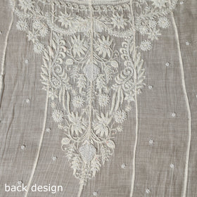 White - 2pc mul chanderi semi stitched hand beads work