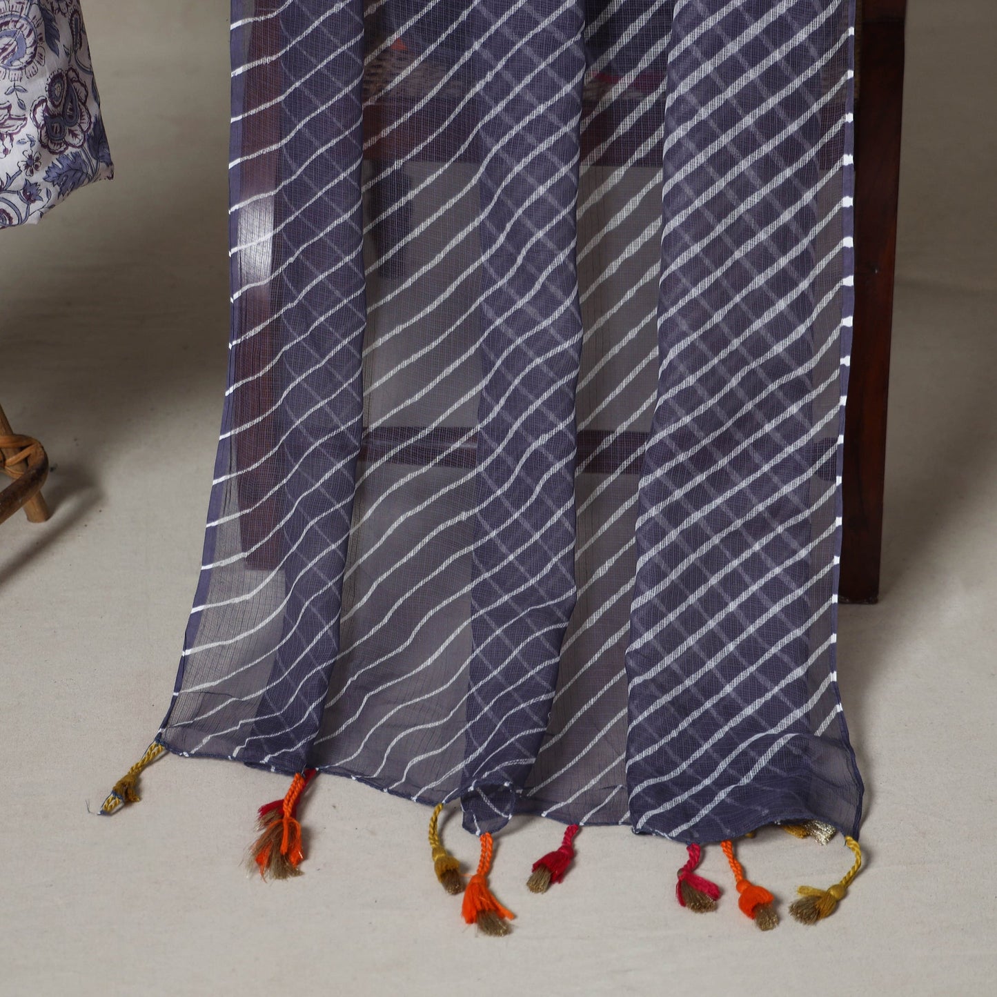 White - 2pc unstitched sanganeri dress material