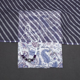 White - 2pc unstitched sanganeri dress material