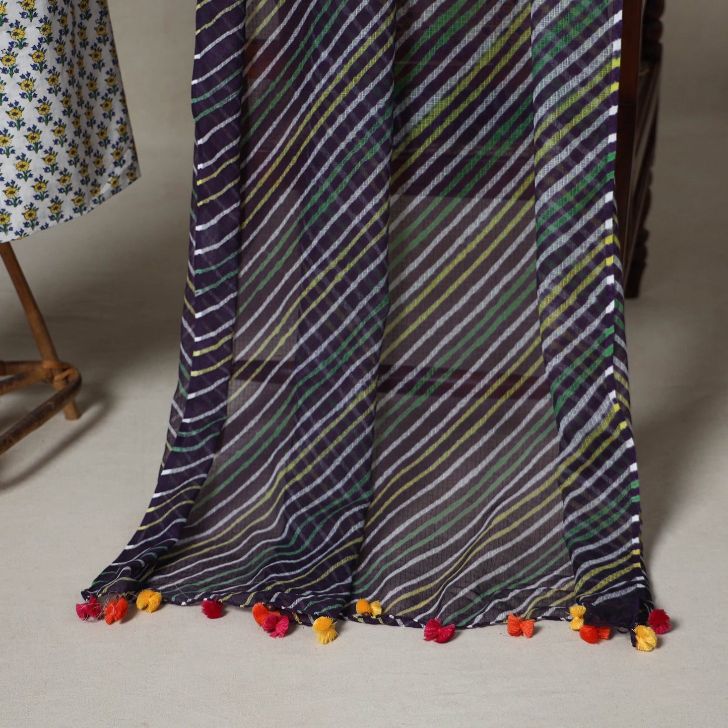 White - 2pc unstitched sanganeri dress material