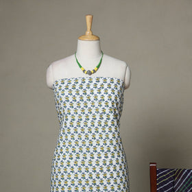 White - 2pc unstitched sanganeri dress material