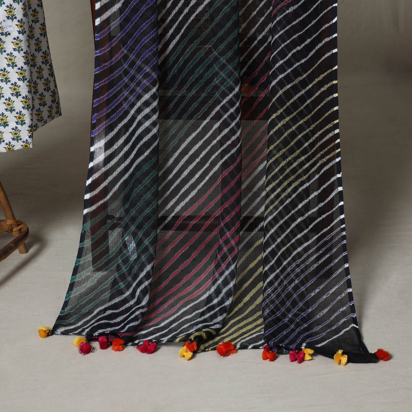 White - 2pc unstitched sanganeri dress material