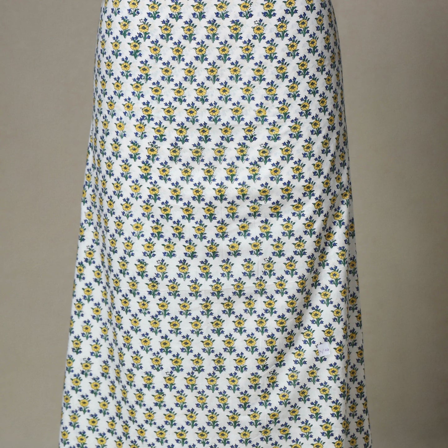 White - 2pc unstitched sanganeri dress material