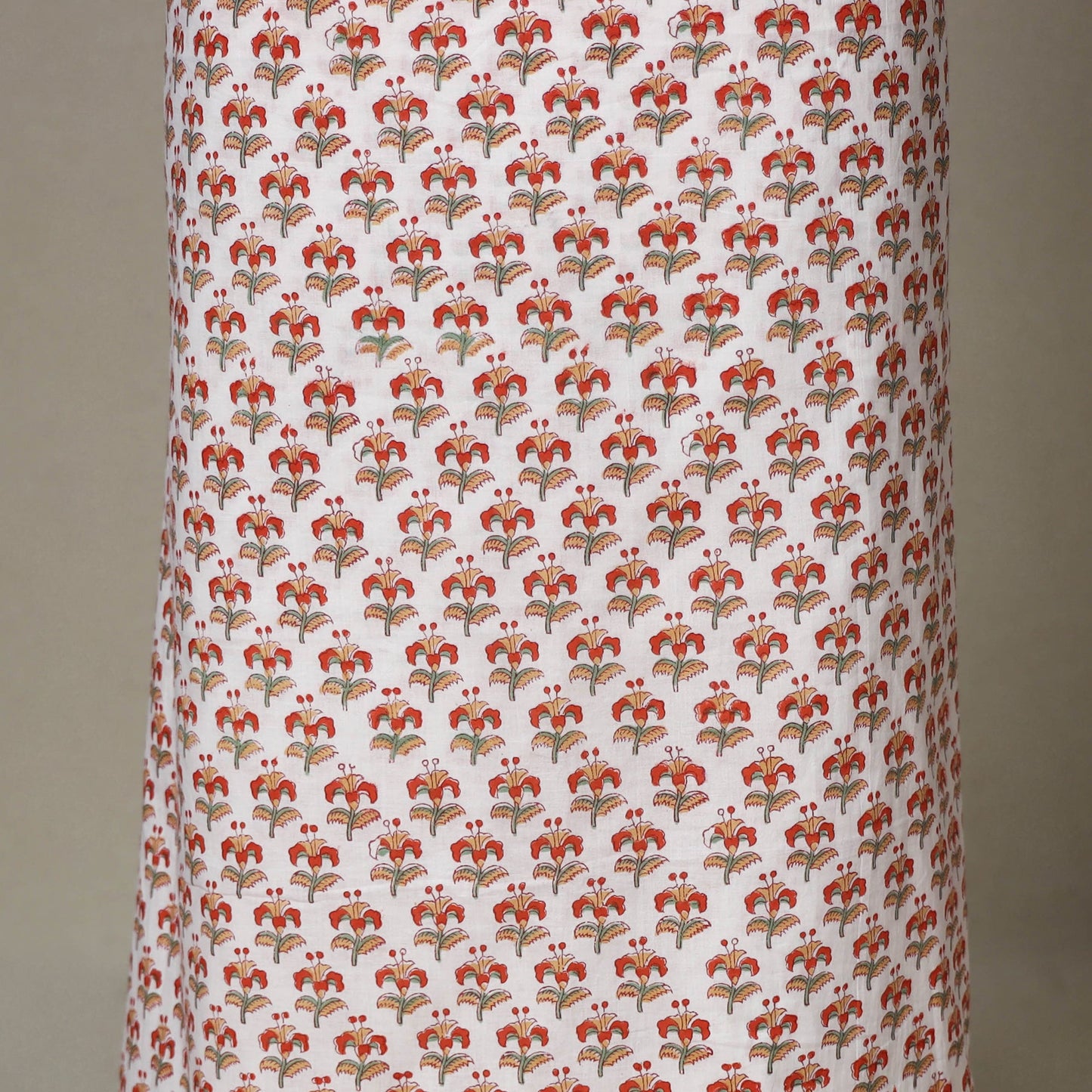 White - 2pc unstitched sanganeri dress material