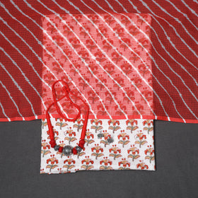 White - 2pc unstitched sanganeri dress material