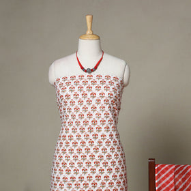 White - 2pc unstitched sanganeri dress material