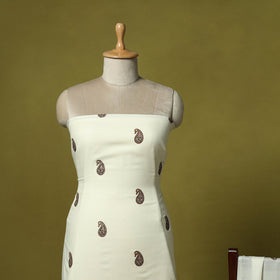 3pc chain stitch embroidered merino wool unstitched dress