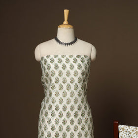 3pc chanderi silk unstitched hand sanganeri dress material