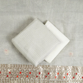 White 3pc Cotton Gota Patti Work Kota Doria Dress Material