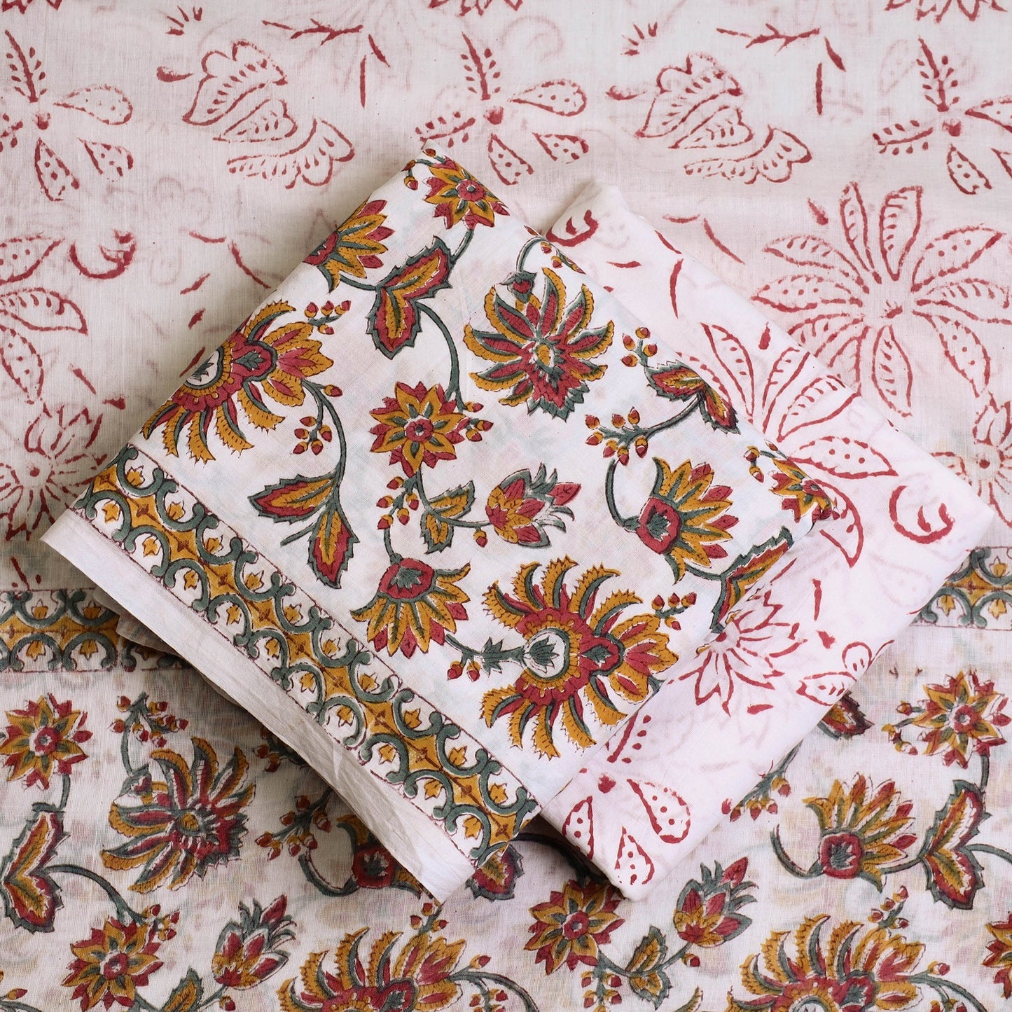 Buy Sanganeri Block Print Dress Material Set Online at iTokri.com
