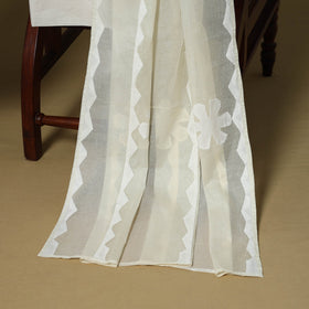 White - 3pc cotton unstitched barmer applique cut work