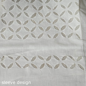 White - 3pc cotton unstitched barmer applique cut work