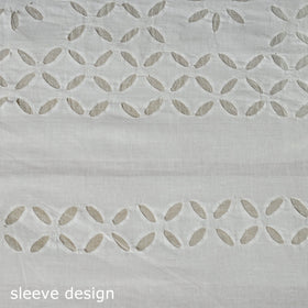 White - 3pc cotton unstitched barmer applique cut work