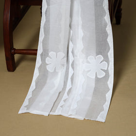 White - 3pc cotton unstitched barmer applique cut work