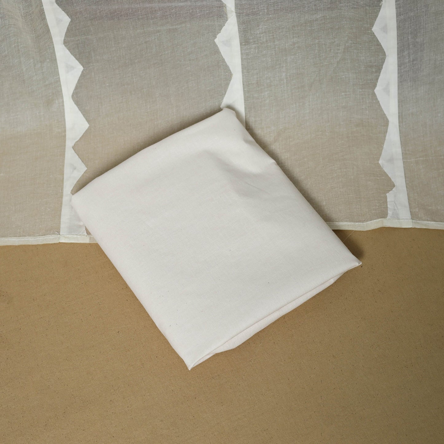 White - 3pc cotton unstitched barmer applique cut work