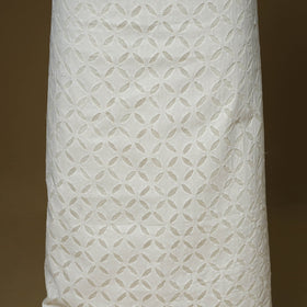 White - 3pc cotton unstitched barmer applique cut work