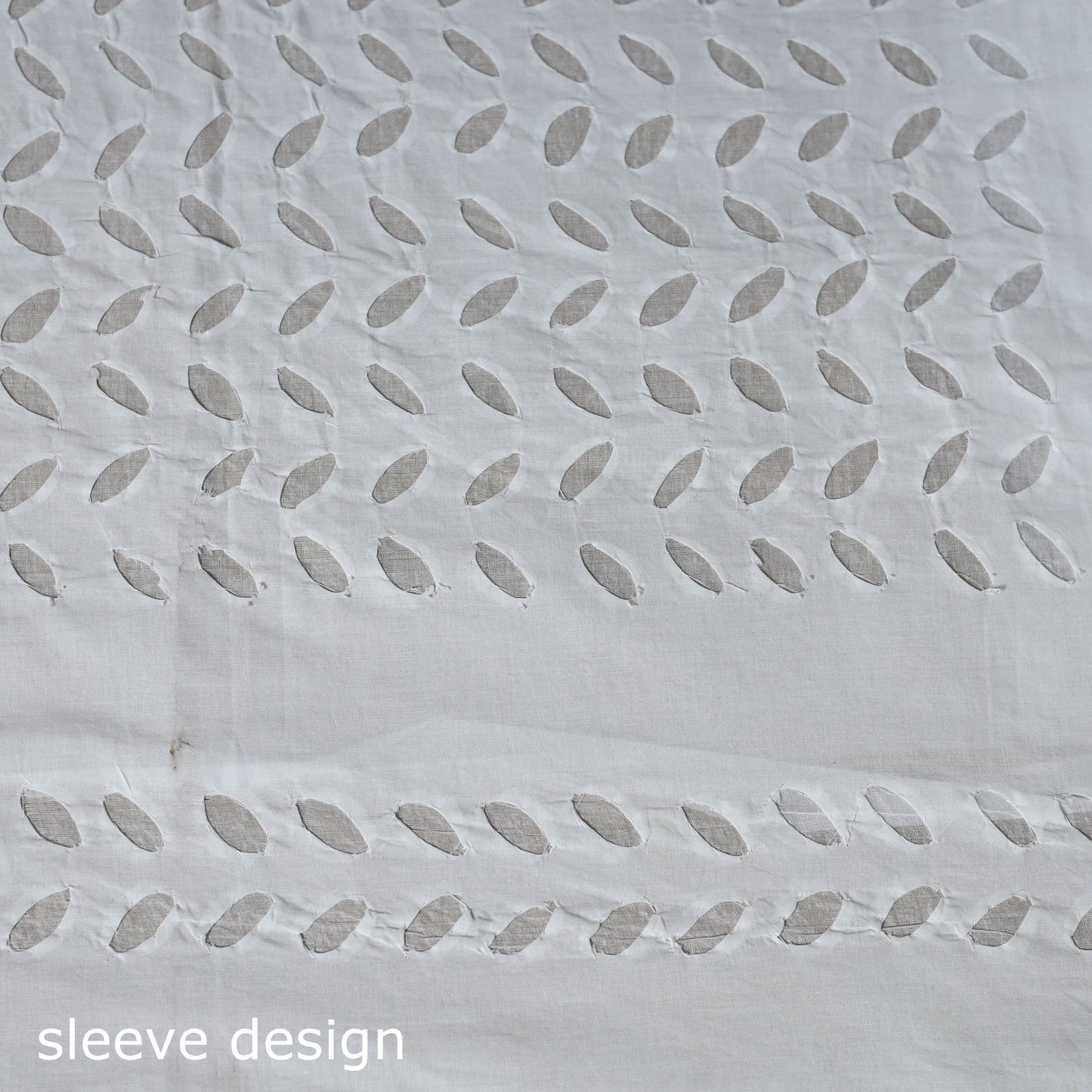 White - 3pc cotton unstitched barmer applique cut work