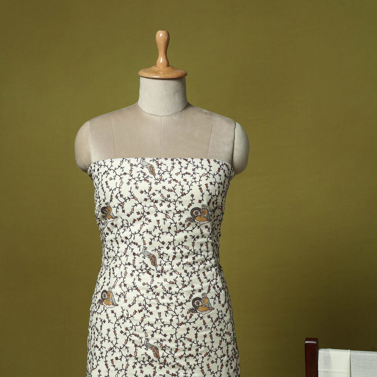 3pc embroidered merino wool unstitched dress material 16