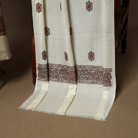 White - 3pc heavy hand embroidered work merino wool