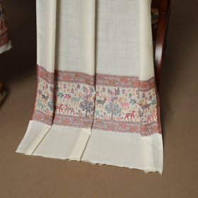 White - 3pc jacquard weave merino wool unstitched dress