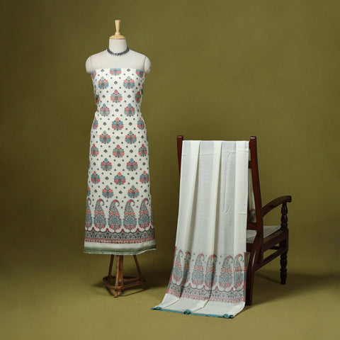 3pc jacquard weave merino wool unstitched dress material 09