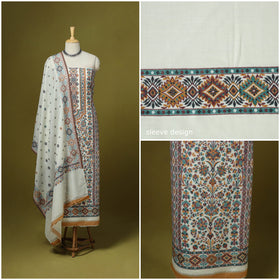 3pc jacquard weave merino wool unstitched dress material 33