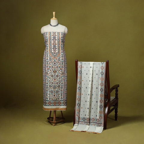 3pc jacquard weave merino wool unstitched dress material 33