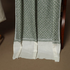 White - 3pc kashmiri merino wool unstitched heavy sozni