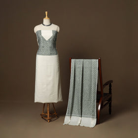 White - 3pc kashmiri merino wool unstitched heavy sozni