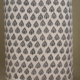 White - 3pc Modal Silk Unstitched Bagh Print Suit Material Set 