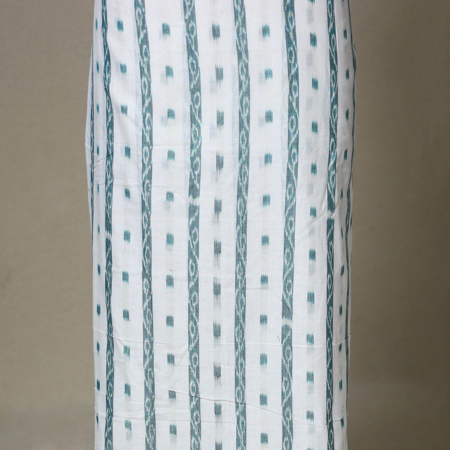 White - 3pc unstitched sambalpuri ikat dress material