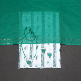 White - 3pc unstitched sambalpuri ikat dress material