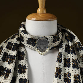 Modal silk pendant necklace scarf 48 - handcrafted