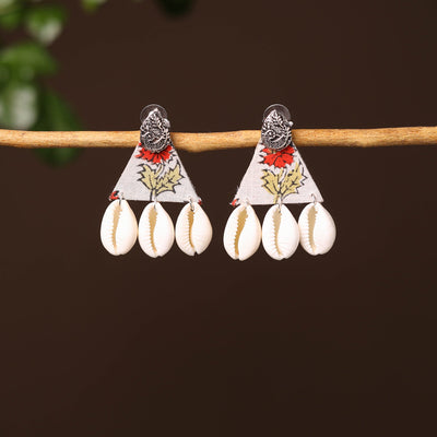  Aliya Handcrafted GS & Shell Work Fabart Earrings 