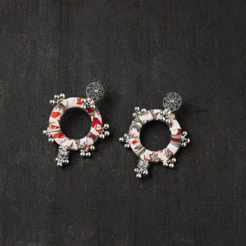 White - anaya gs fabart handmade earrings - handcrafted