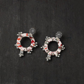 White - anaya gs fabart handmade earrings - handcrafted