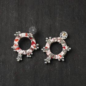 White - anaya gs fabart handmade earrings - handcrafted