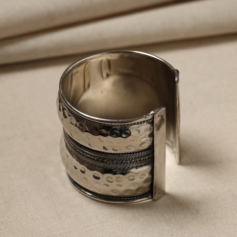 Buy Antique Finish Oxidised German Silver Cuff Bracelet (Adjustable) 