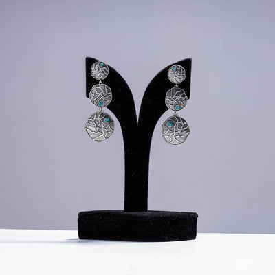  Antique Silver Finish Oxidised Brass Base Earrings 