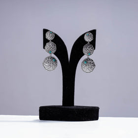  Antique Silver Finish Oxidised Brass Base Earrings 