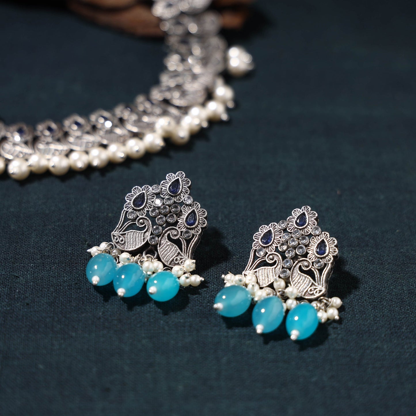 oxidised necklace set