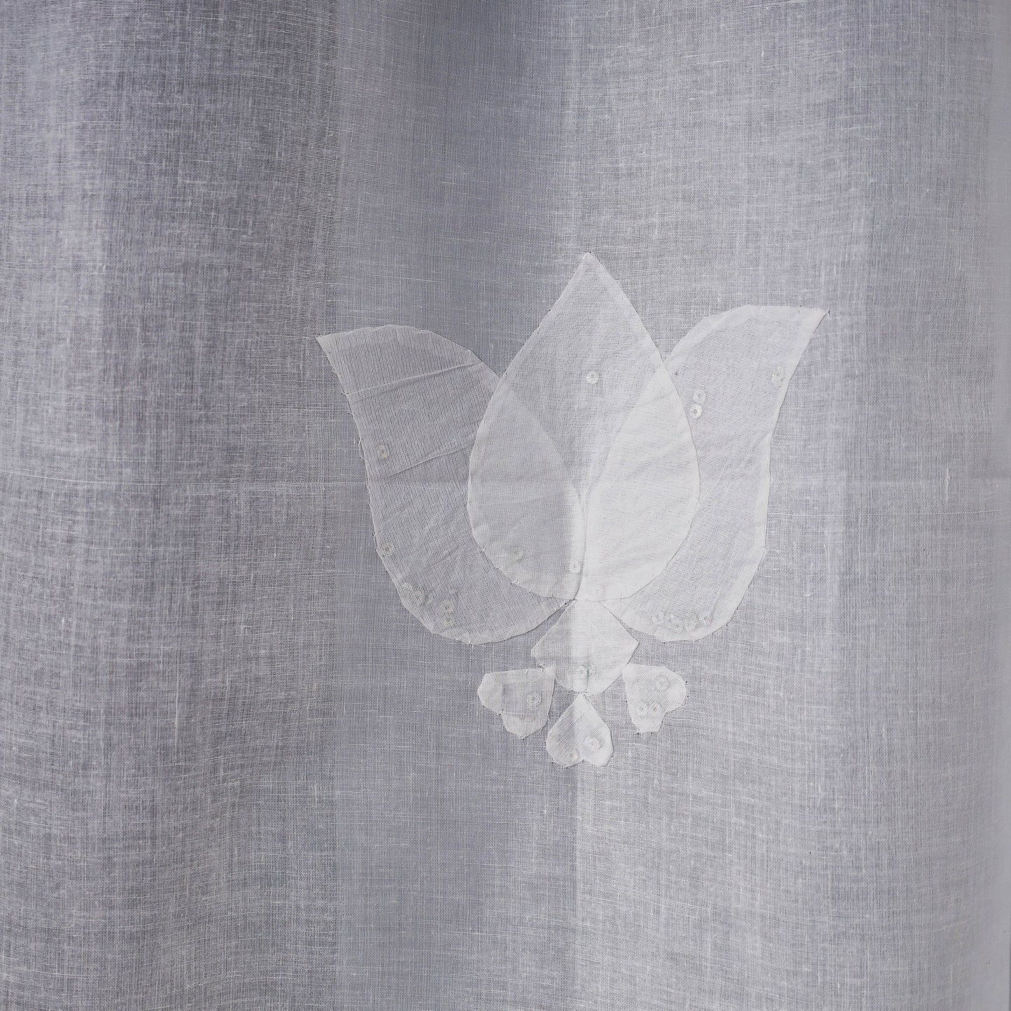 White - applique flower cutwork cotton door curtain