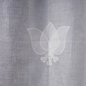 White - applique flower cutwork cotton door curtain