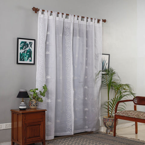 Applique Flower Cutwork Cotton Door Curtain