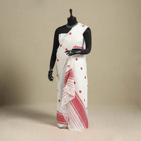 White - assam handloom silk cotton mekhela chador