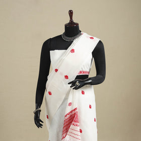 White - assam handloom silk cotton mekhela chador