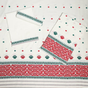 White - assam handloom silk cotton mekhela chador